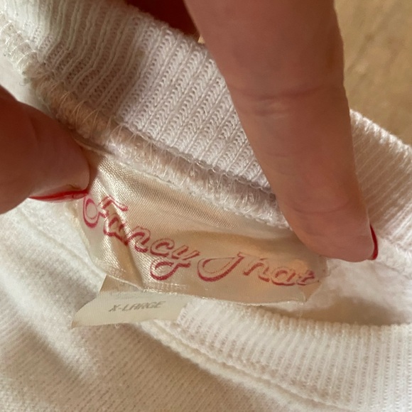 Fancy That 1990s Vintage White Graphic Sweatshirt, colorful Accents – Size XL - Picture 7 of 12